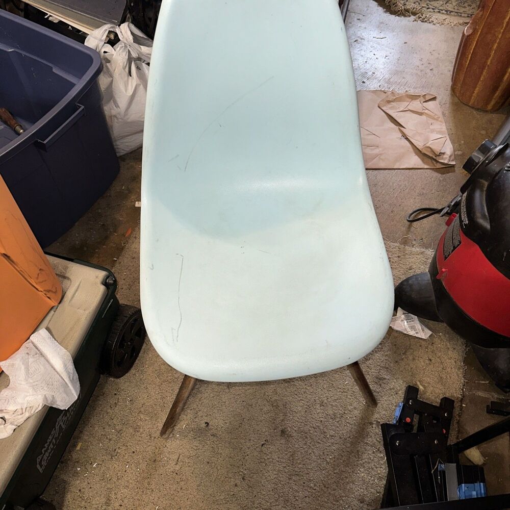 Eames Molded Plastic Side Chair Blue One Pick Up Only